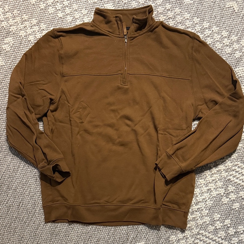 Men's Classic Brown Zip-Up Sweater